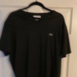 Lacoste Unisex Black V Neck T-Shirt